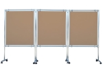 Parawan korkowy dwustronny 120x100 rama aluminiowa 3 elementowy
