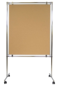 Parawan korkowy dwustronny 140x100 rama aluminiowa